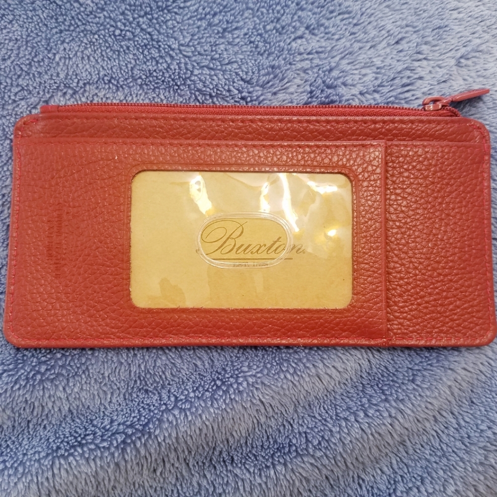 NWT Buxton leather card case maroon